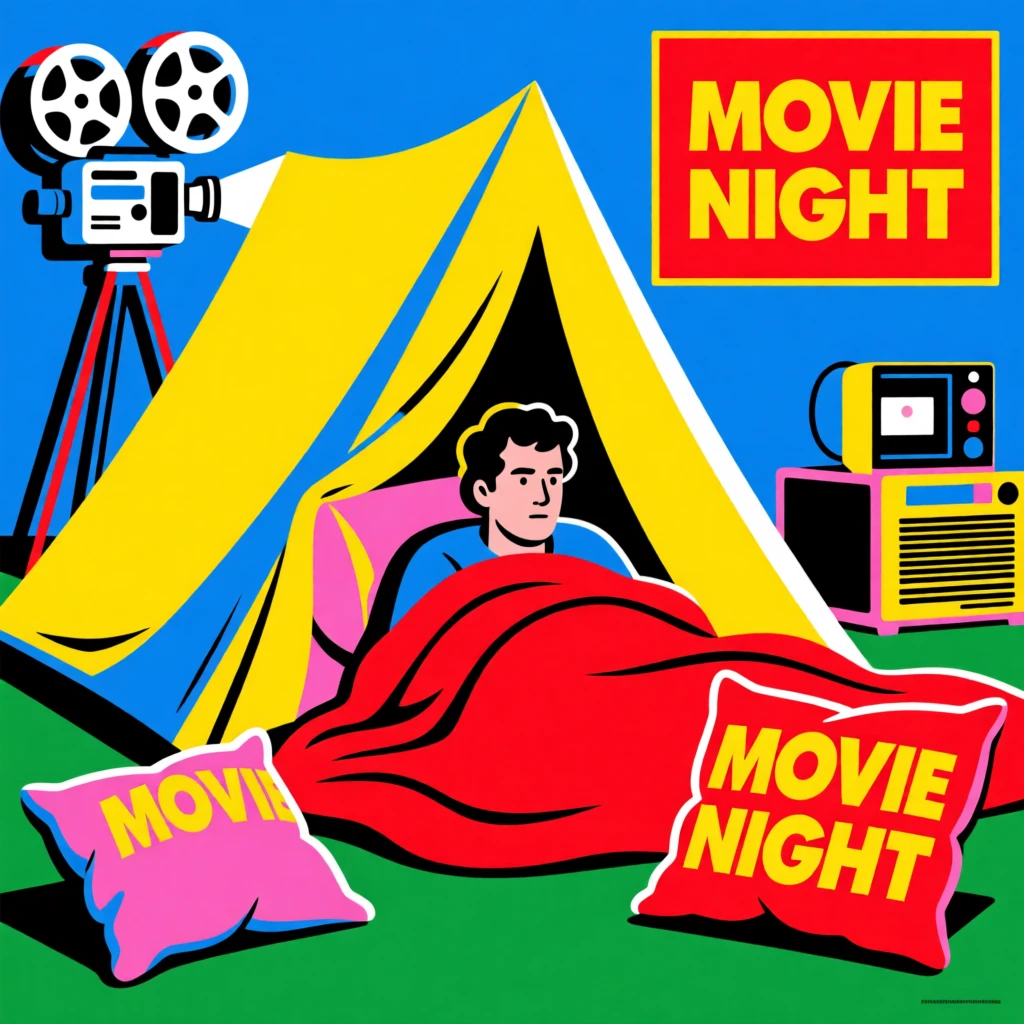 Cozy blanket fort built for a movie night