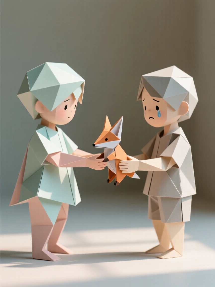 A young child giving their favorite toy to a friend who is feeling sad.