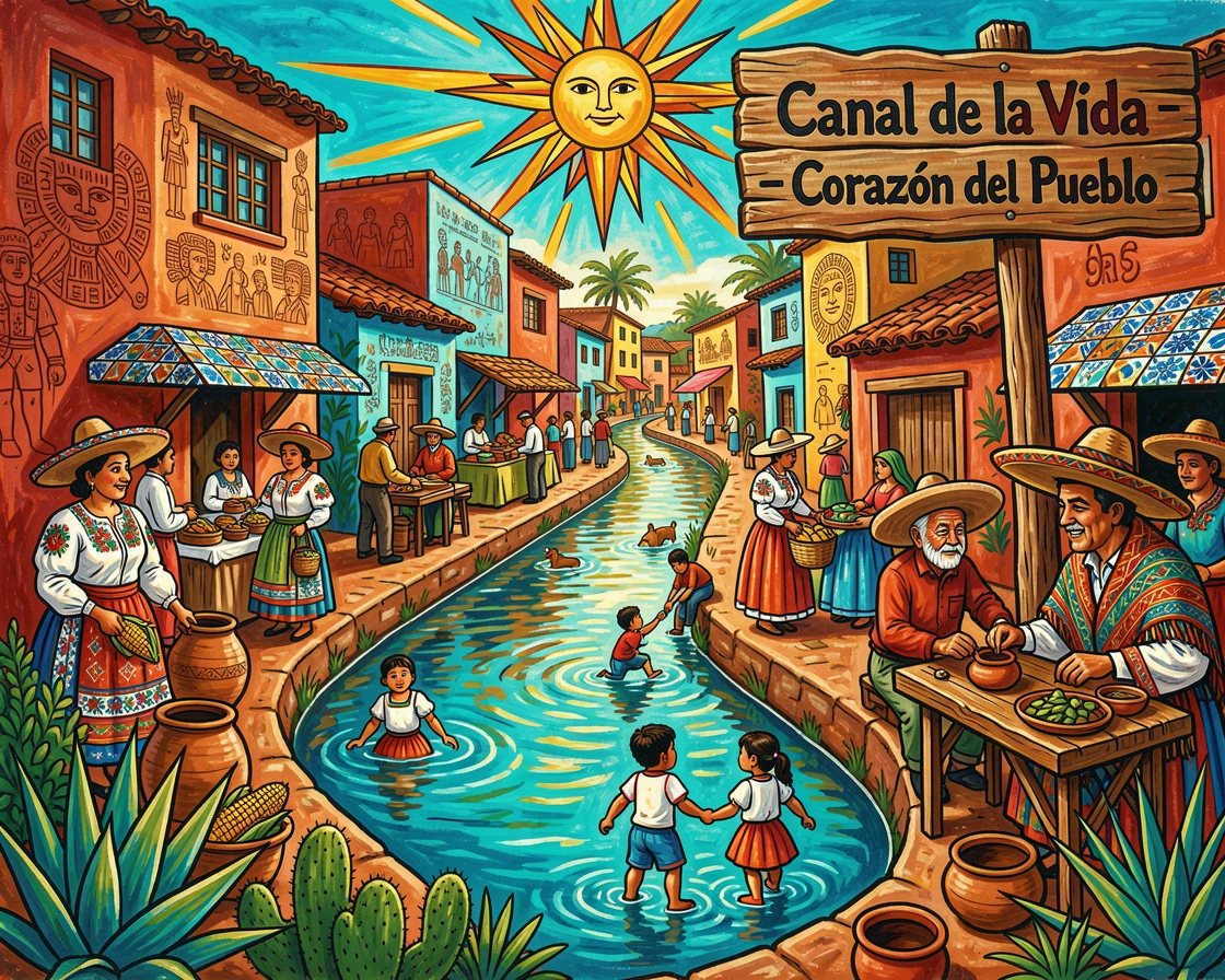 A quiet canal winding through a picturesque old town