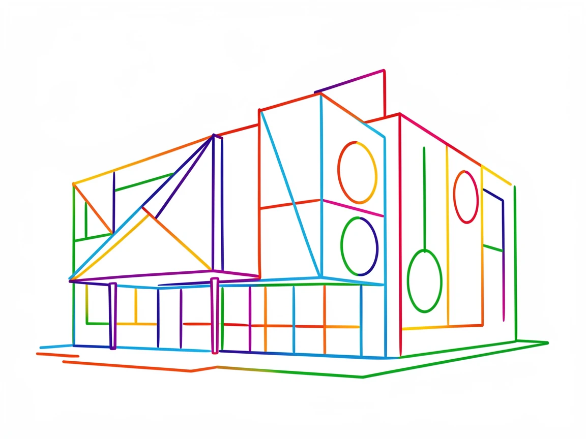 A modern art museum facade with bold geometric architecture.