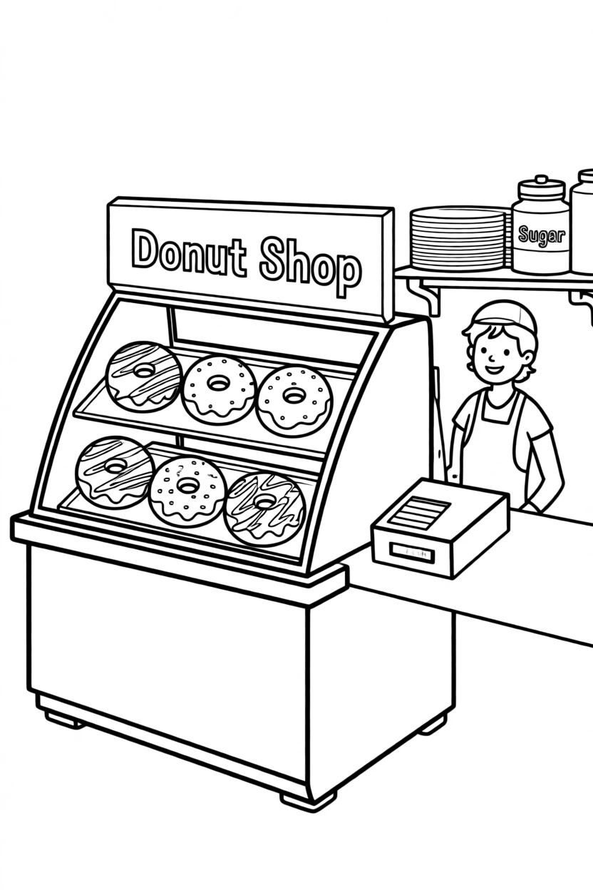 A donut shop display with a variety of frosted donuts