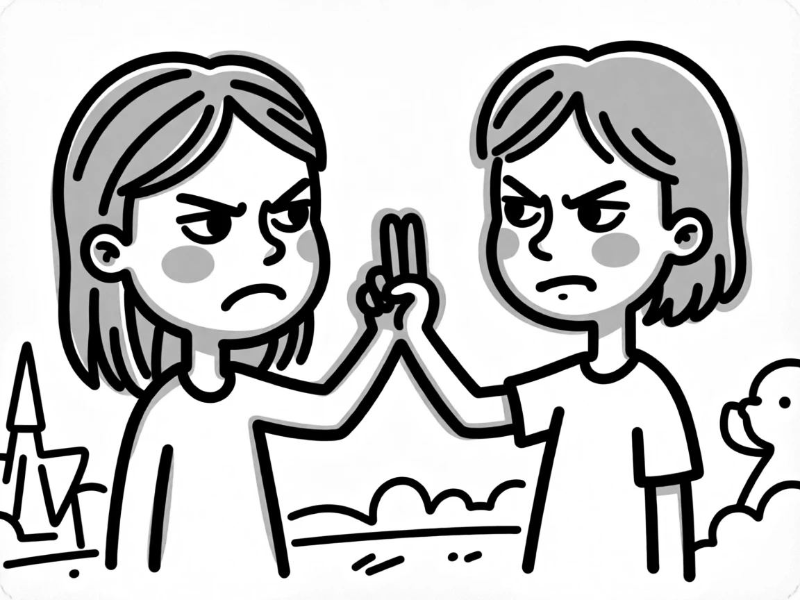 Two best friends pinky-promising something important, faces serious and sweet.