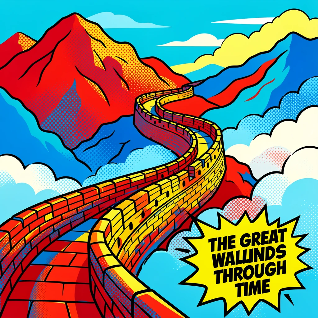 The Great Wall winding across misty mountains