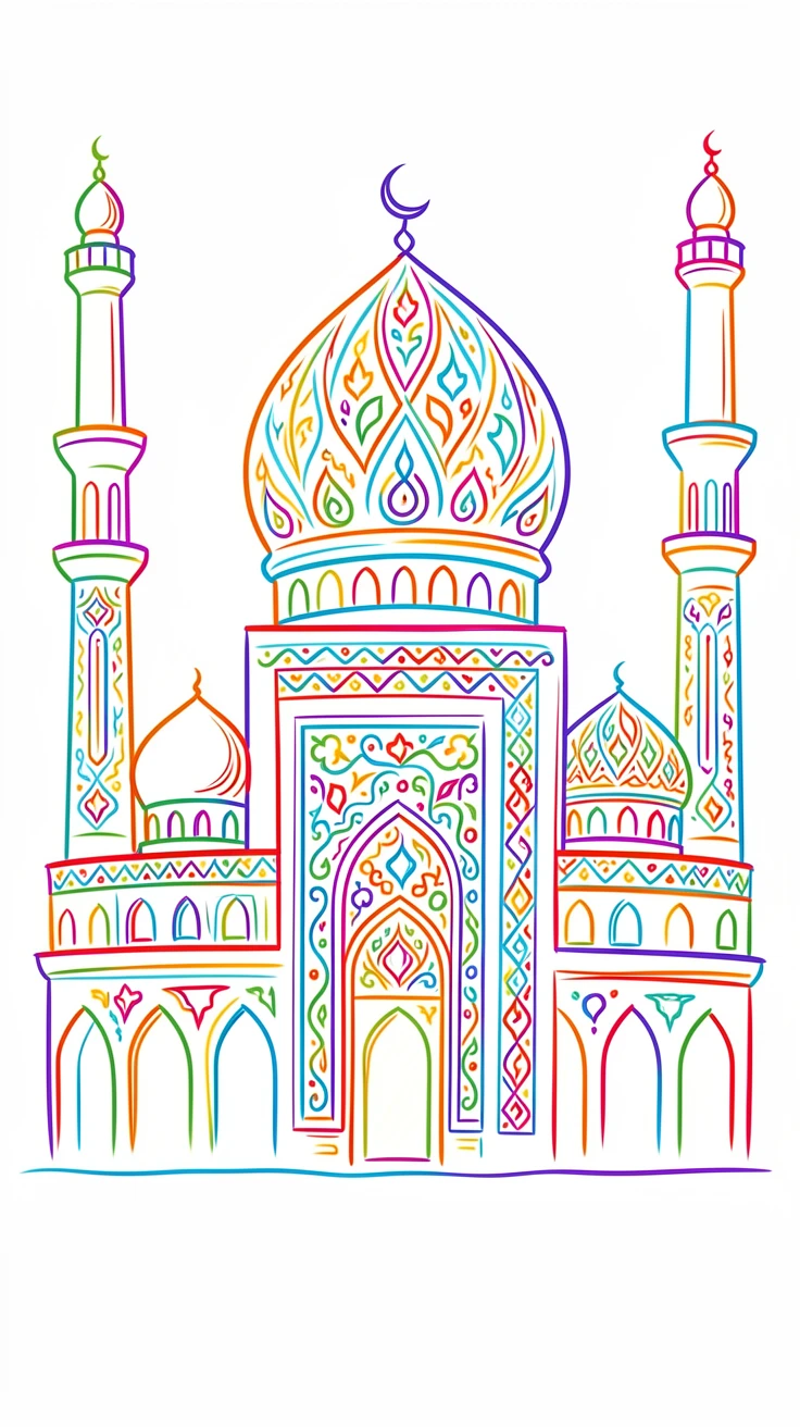 A grand mosque with intricate tilework and a soaring central dome.