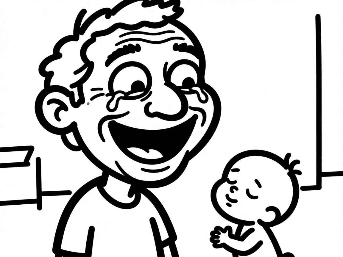 A grandparent meeting their new grandchild for the very first time, tears of joy.