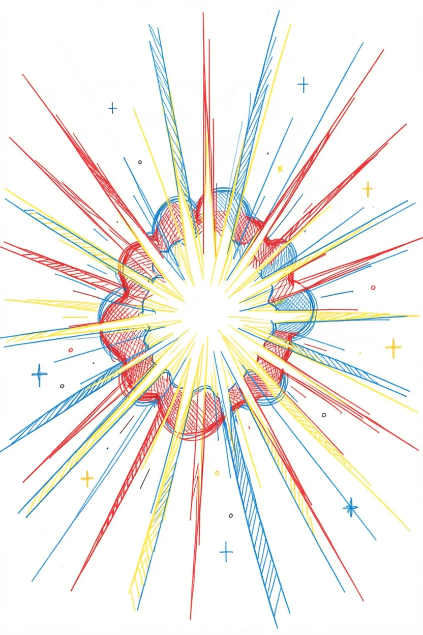 A supernova bursting in a brilliant explosion of light and color