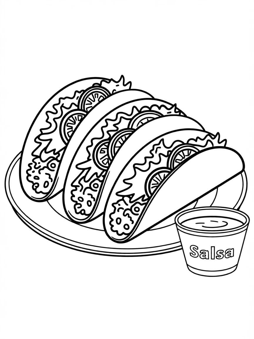 A plate of tacos with colorful toppings