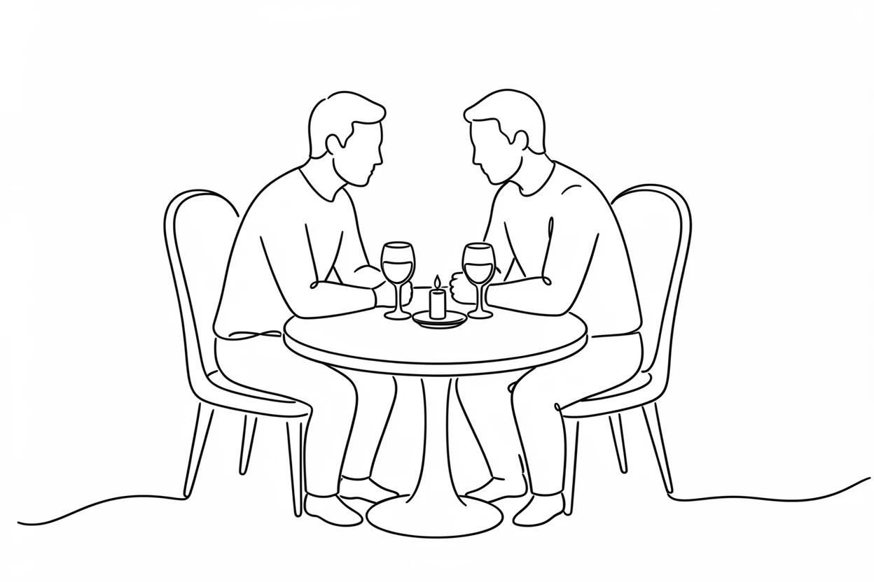 A couple celebrating an anniversary with a quiet dinner at home
