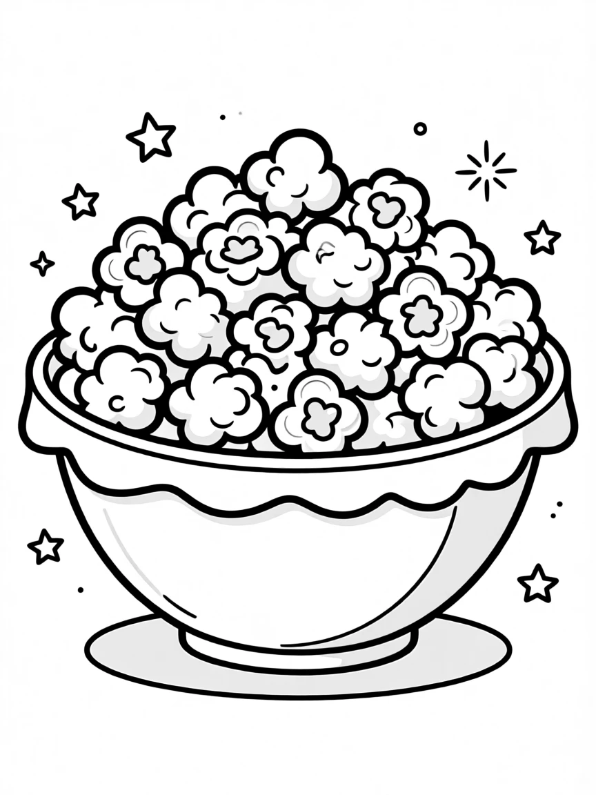 A bowl of popcorn ready for a movie night