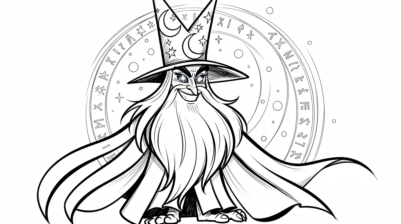 [Fantasy & Imaginative Scenarios] Imaginative fantasy scene of a mystical star sorcerer guarding a hidden magical realm, brimming with wonder