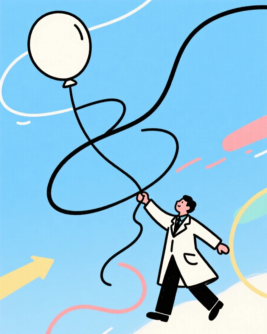 A scientist releasing a weather balloon into a clear blue sky.