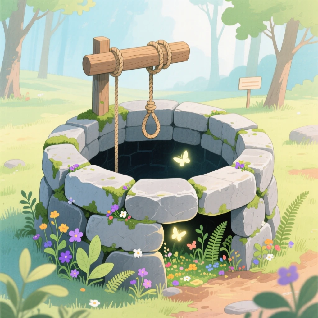 An awe-inspiring look at an old stone well leading to a hidden underground garden.