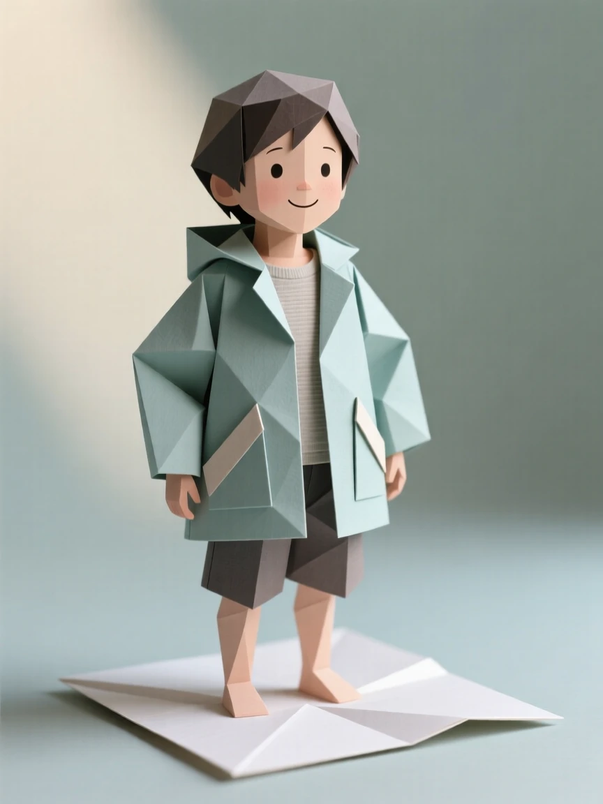 A child proudly wearing their older sibling's hand-me-down jacket for the first time.