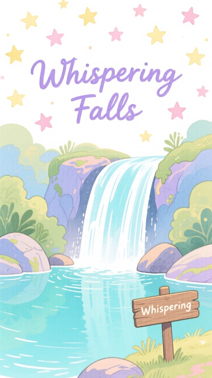 A serene landscape of a tranquil waterfall cascading into a turquoise pool under a blanket of stars