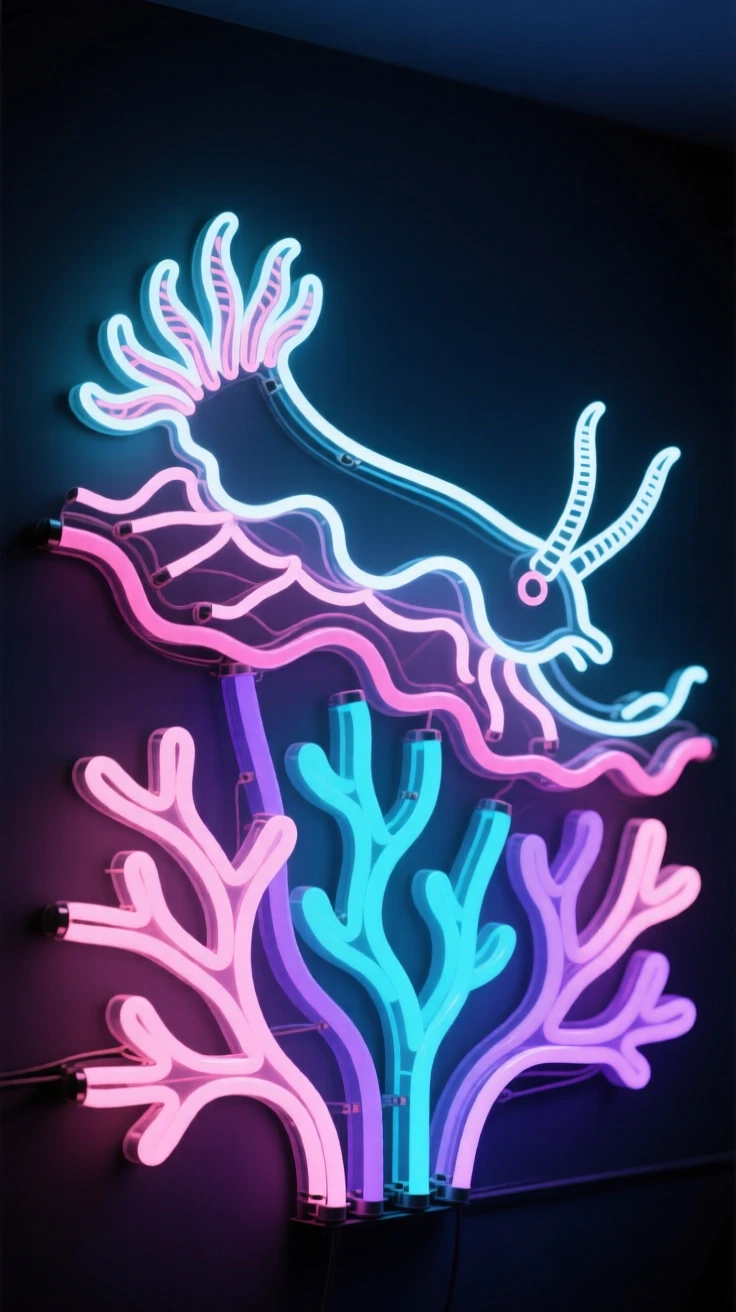 A nudibranch crawling slowly across a coral formation.
