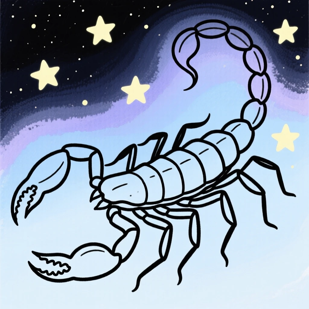The Scorpio scorpion under night stars