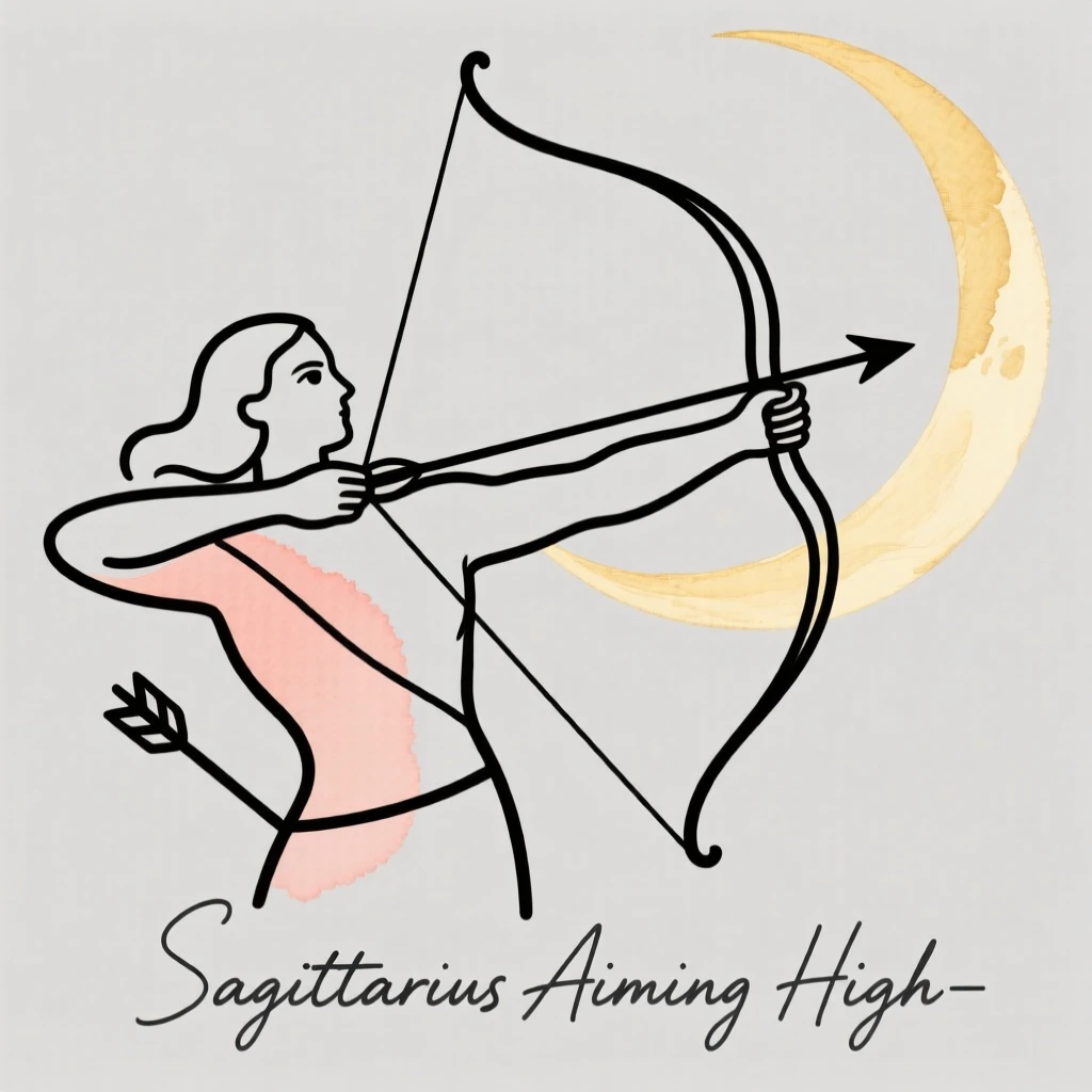 The Sagittarius archer aiming at the moon