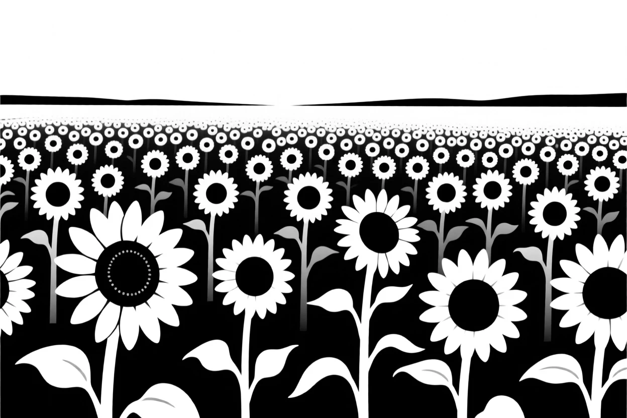 A field of blooming sunflowers stretching to the horizon.