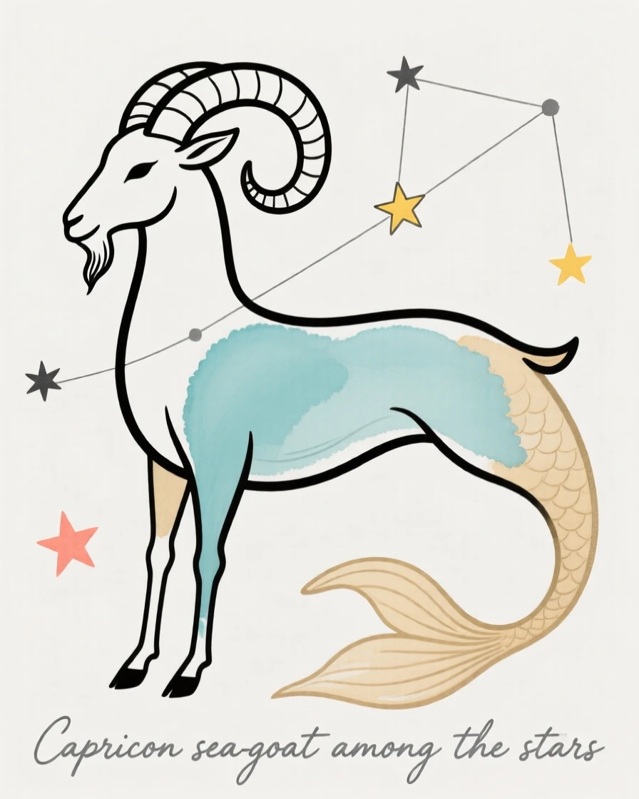 The Capricorn sea-goat among the stars
