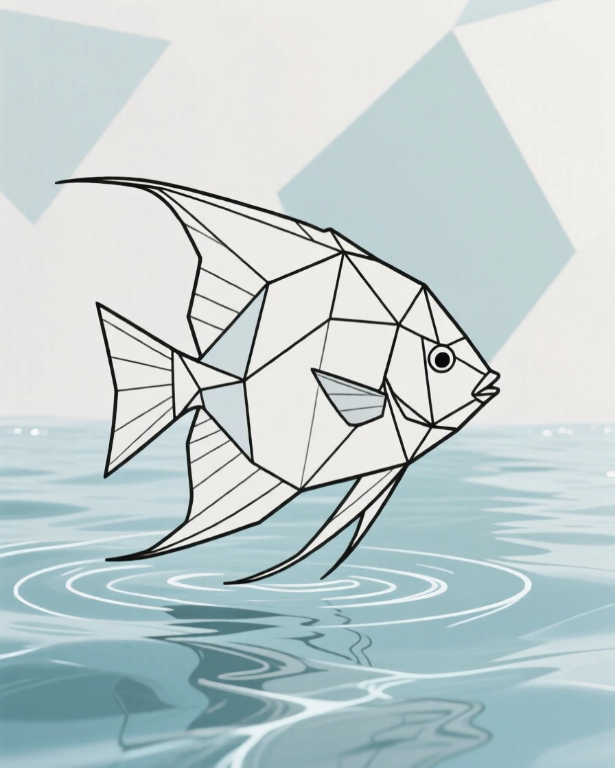 A angelfish gliding gracefully through clear water