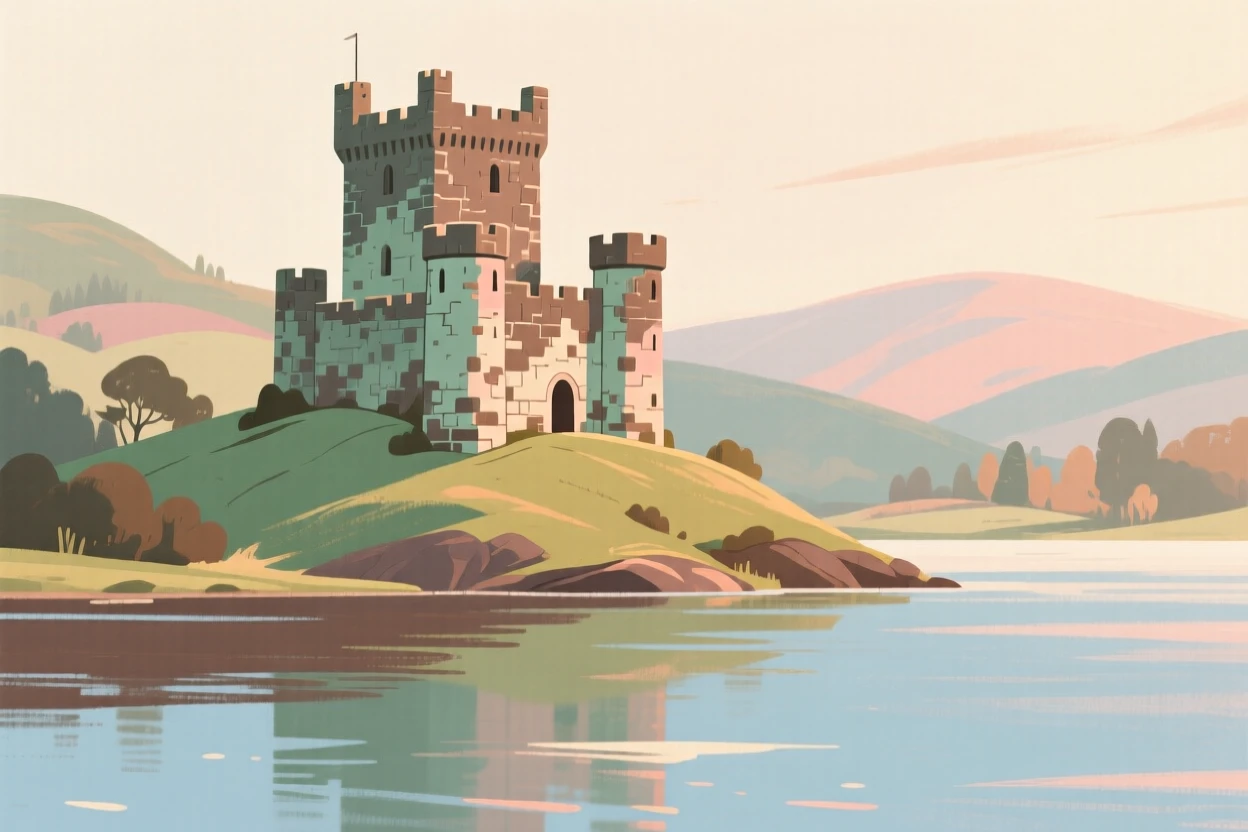 The old stone fortress overlooking a Scottish loch