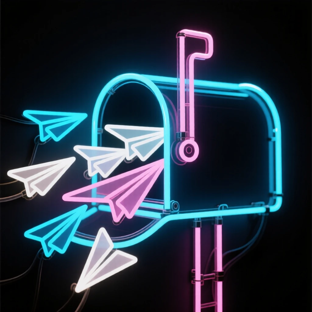 A mailbox overflowing with paper airplanes instead of letters.