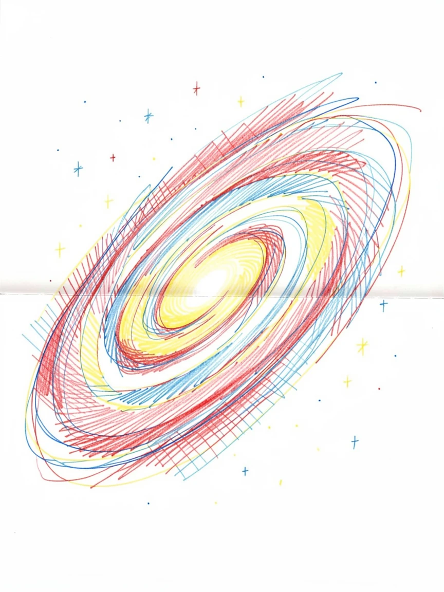 A vast spiral galaxy viewed edge-on, glowing softly in deep space