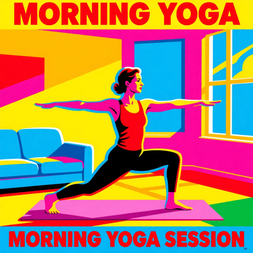 Morning yoga session in a sunlit living room