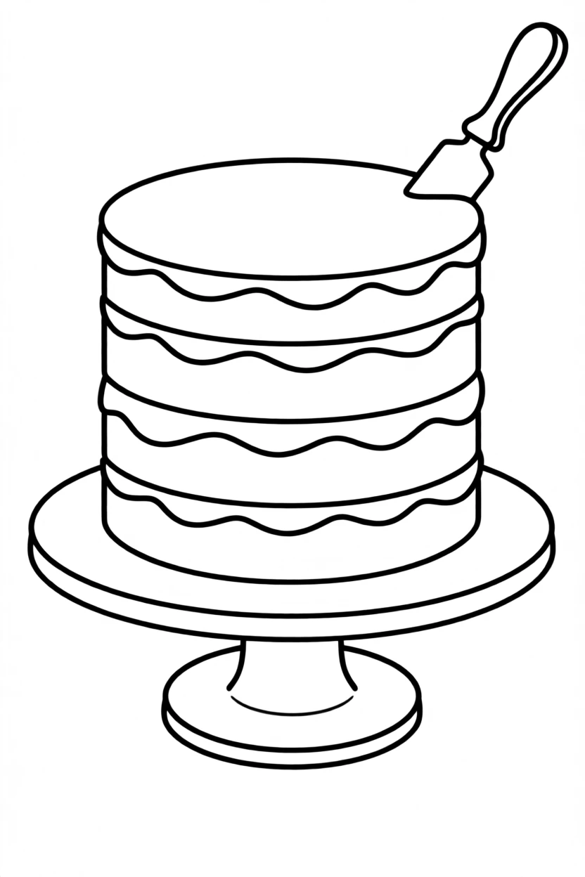 A rainbow layered cake ready to be sliced