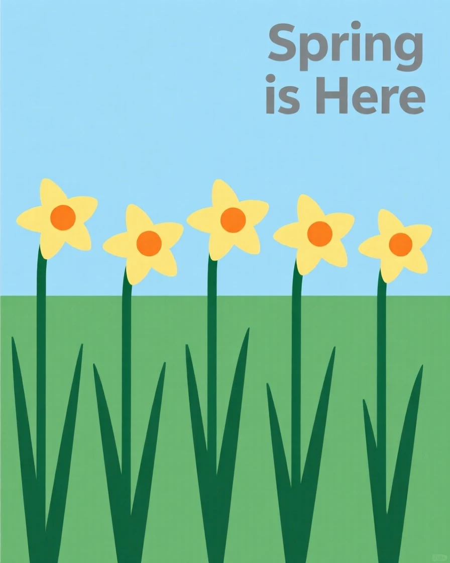 A meadow of daffodils announcing spring