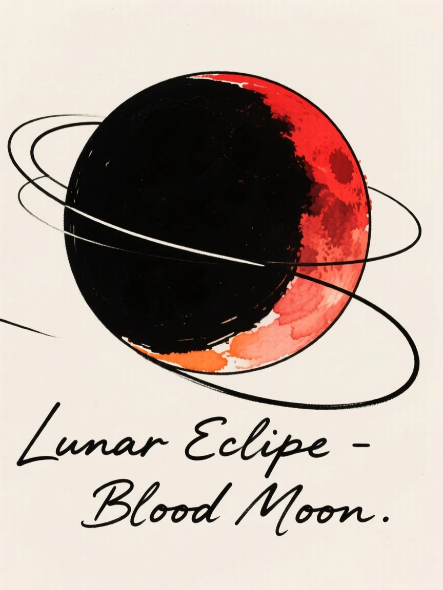 A lunar eclipse turning the moon red