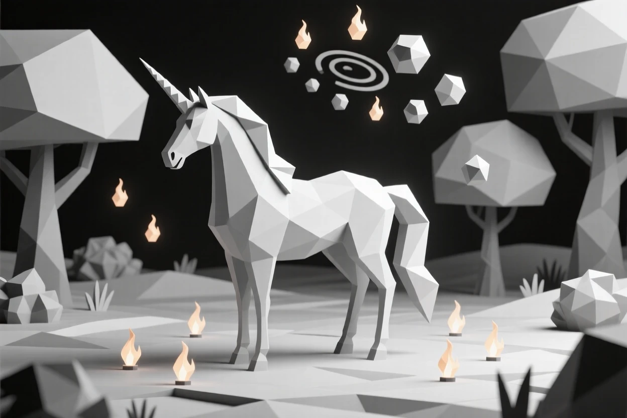 A unicorn standing in an enchanted glade, surrounded by drifting magical embers. rich color contrasts add depth to the fantasy setting. It radiates a feeling of legendary grandeur.