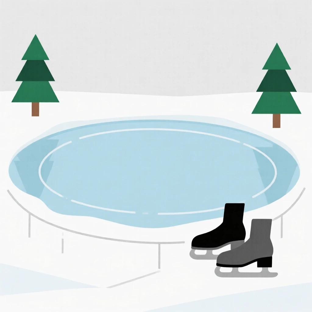 A frozen pond ready for winter skating