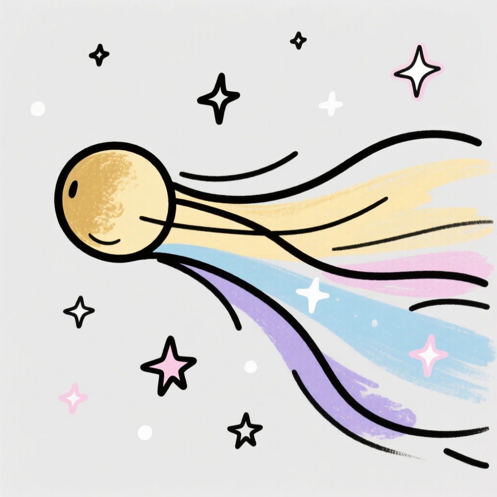 A comet streaking past distant stars
