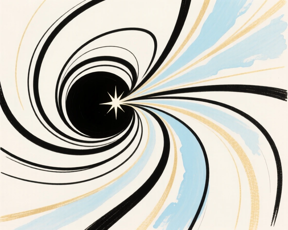 A black hole bending starlight
