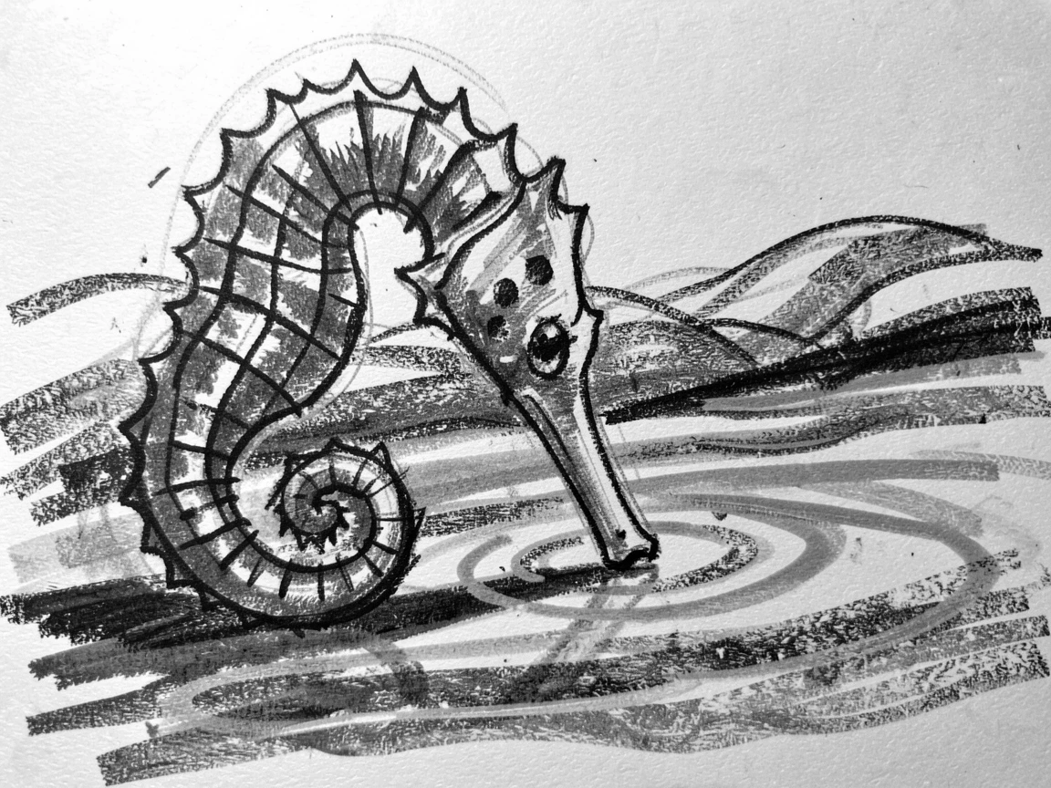 A seahorse drinking from a crystal-clear stream.