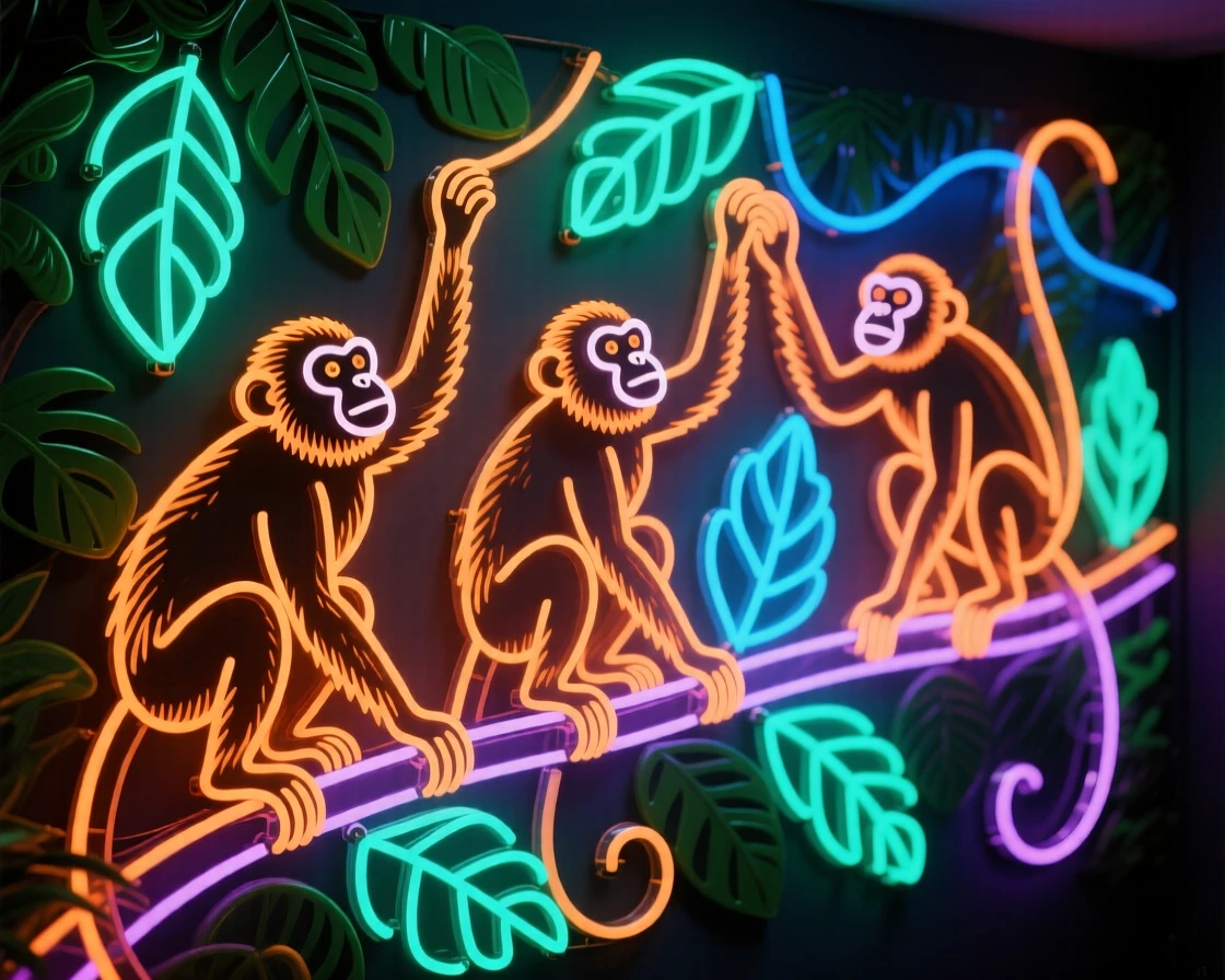 A troop of howler monkeys calling from the rainforest canopy.