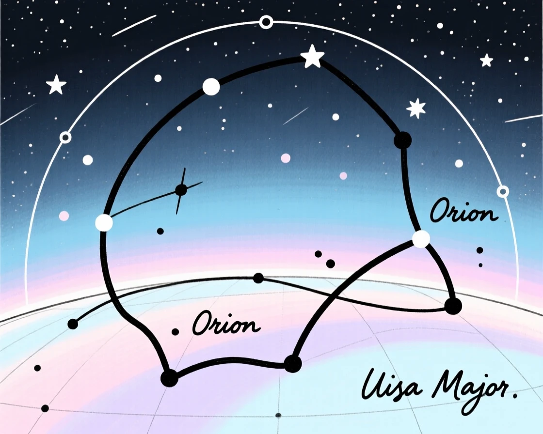 A constellation map of the night sky