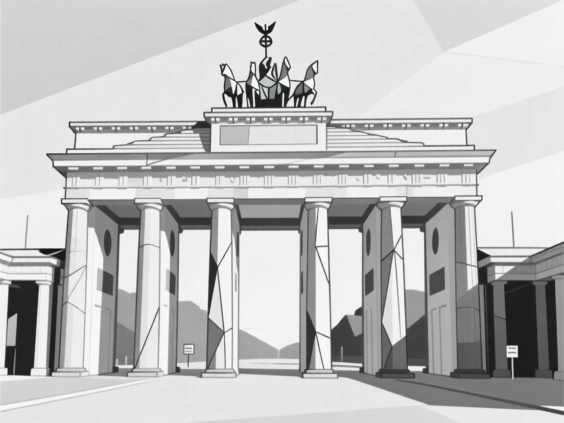 The Brandenburg Gate at the heart of Berlin