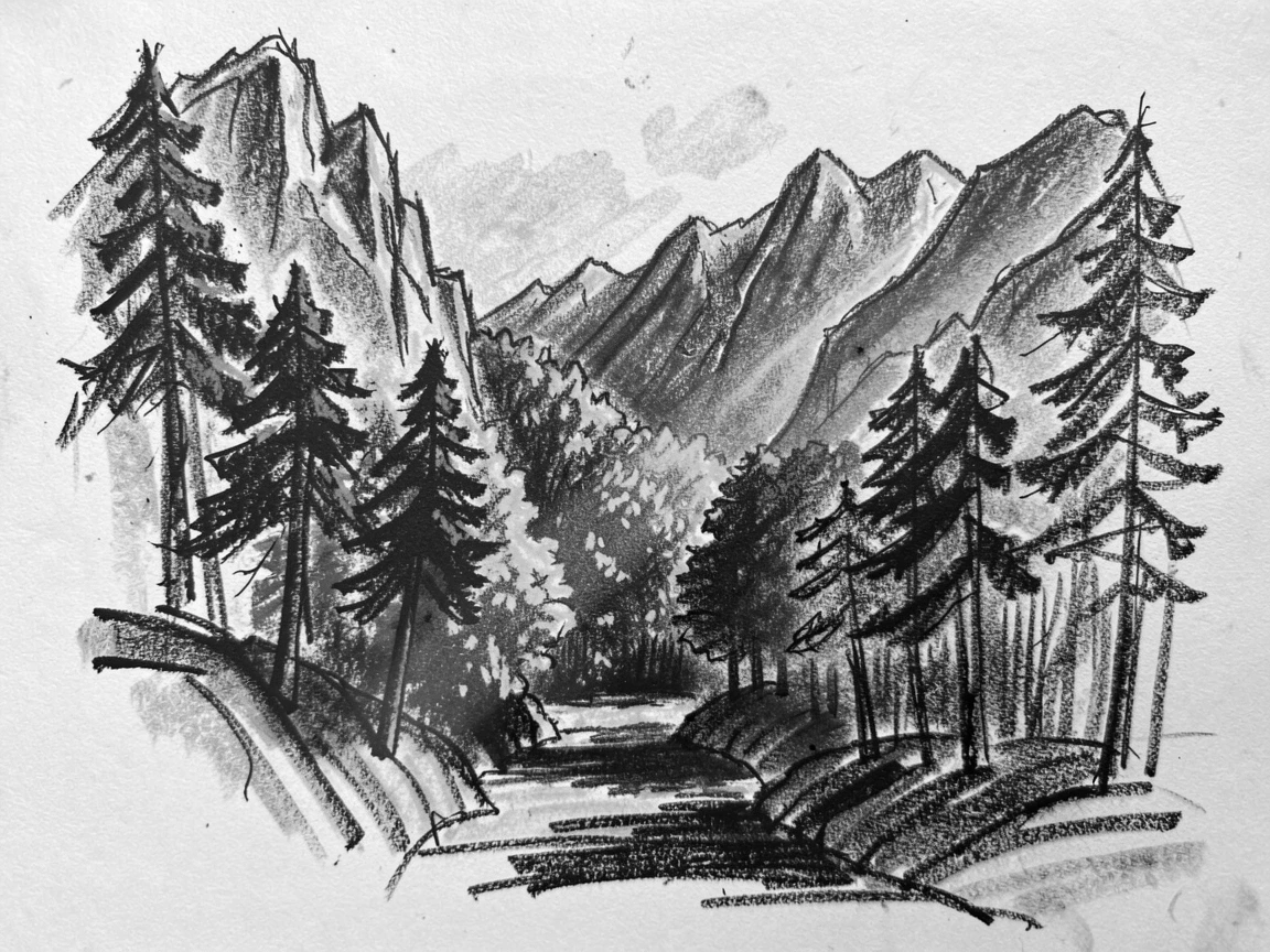 A hidden mountain valley with golden light streaming through the trees.