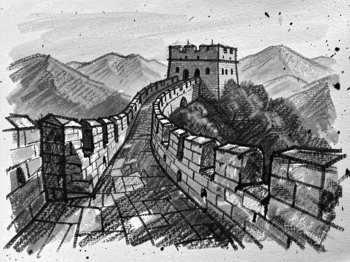 The Great Wall of China bathed in warm golden-hour light.
