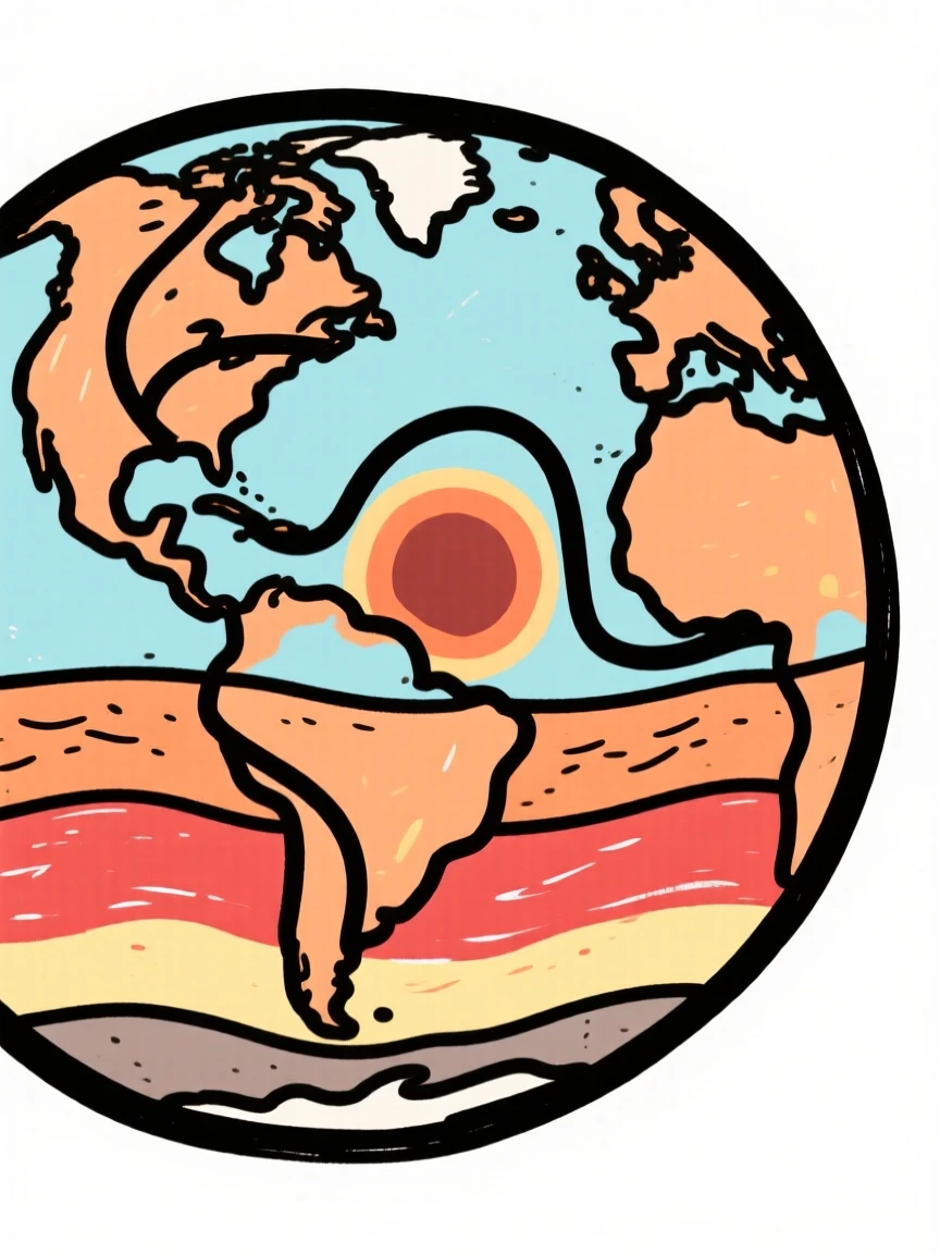 An illustration of the layers of the Earth from crust to core.
