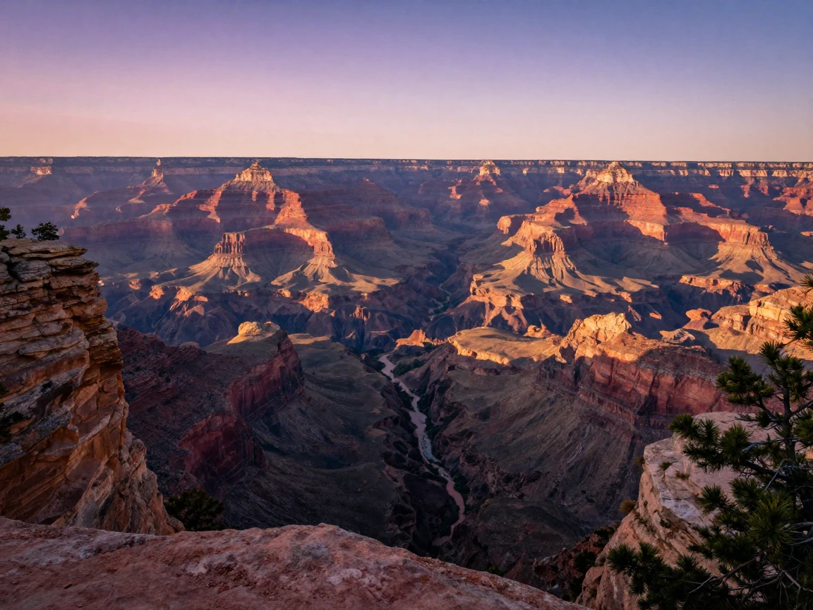 A great canyon system viewed from a high mountain pass