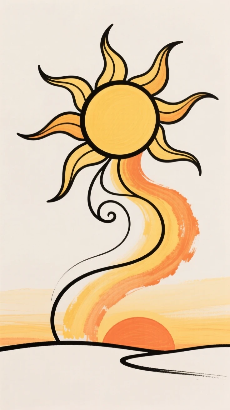 The sun setting behind a solar flare
