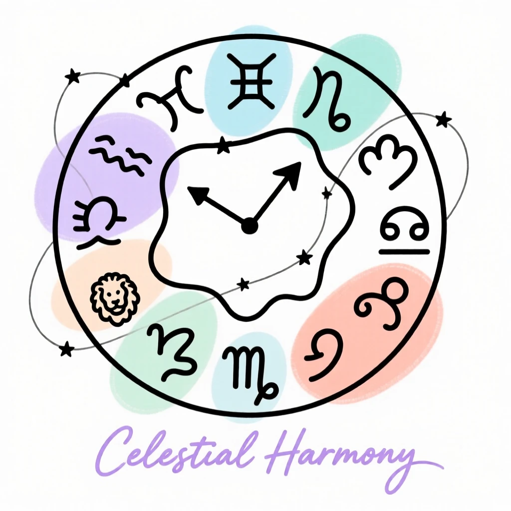 A star chart with zodiac symbols