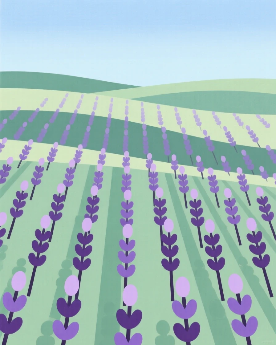 A field of blooming lavender in early summer