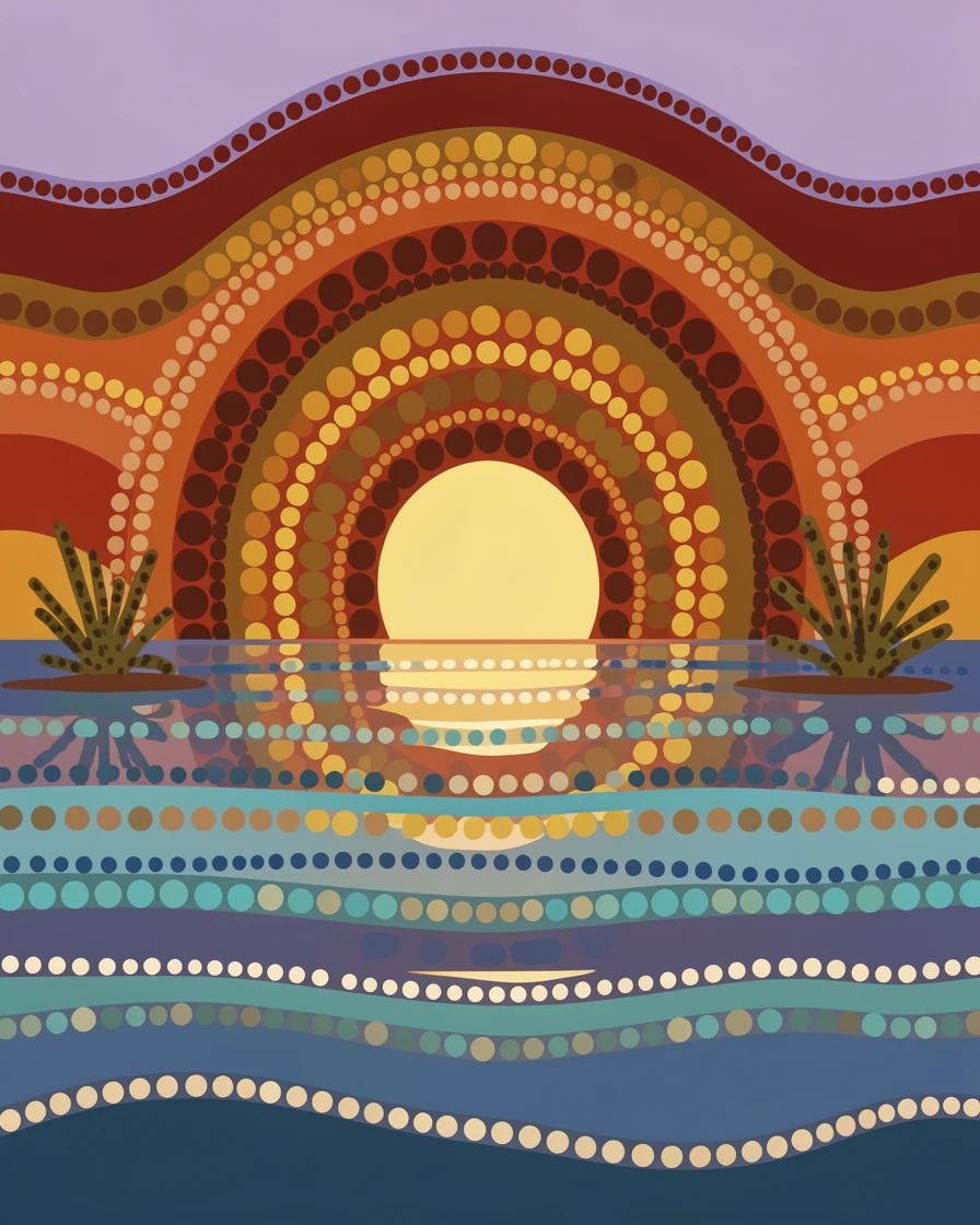 A glowing desert sunset reflected in still water