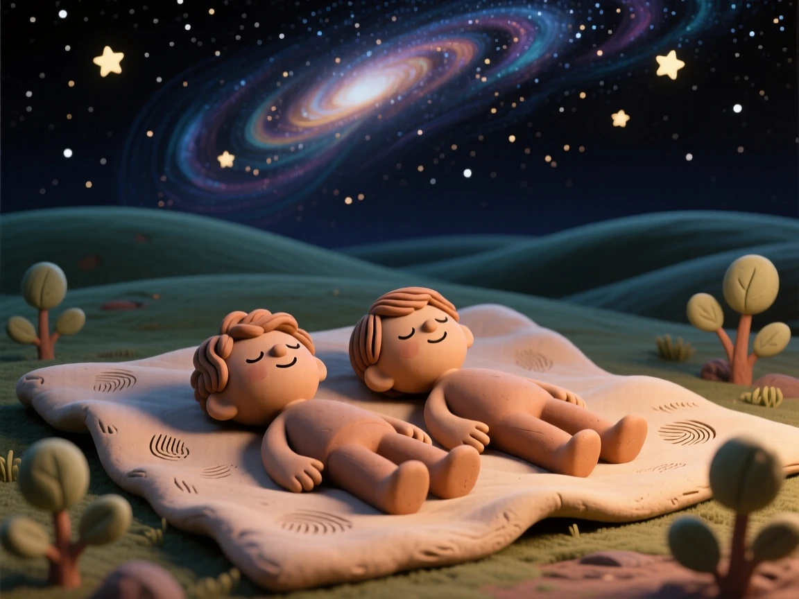 A summer star-gazing night with a blanket spread beneath the Milky Way