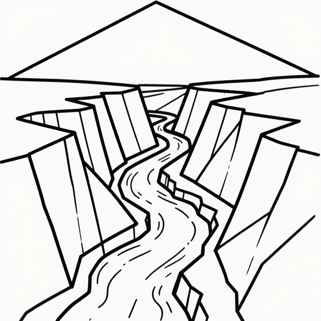 A canyon carved by a winding river