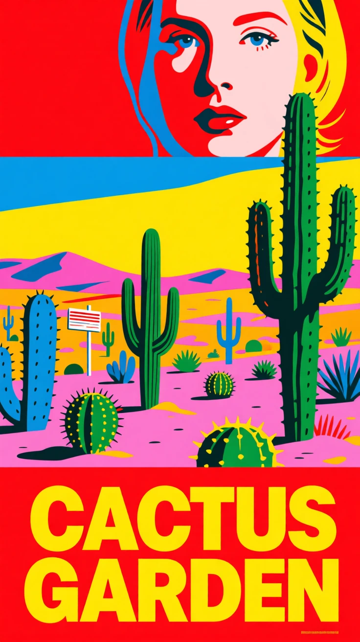 Cactus garden in a desert landscape